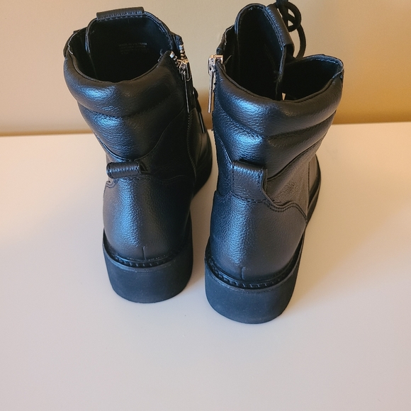 Michael Kors All Black Leather Combat boots 8.5 - Picture 4 of 5